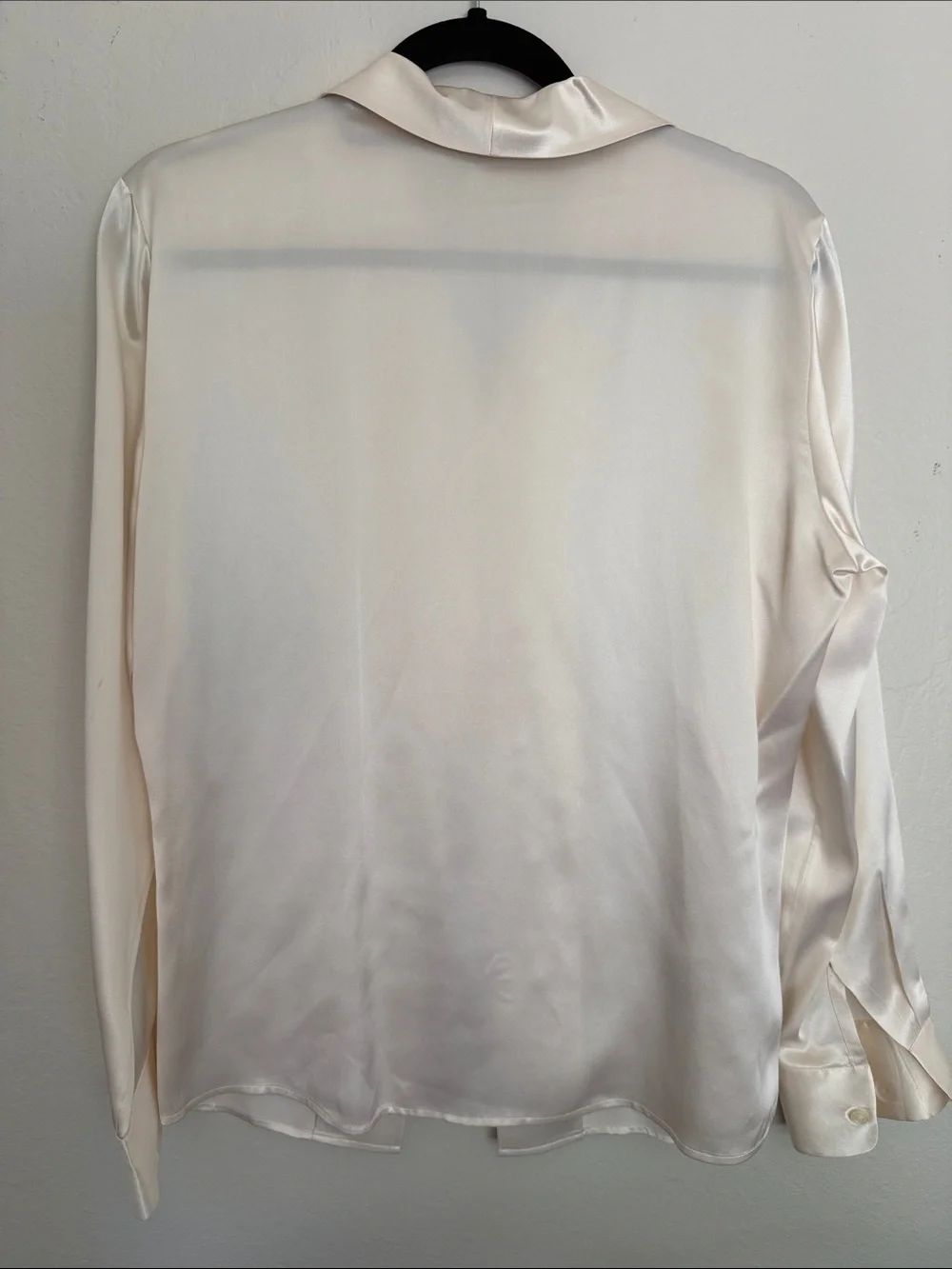 Silk Ivory Button-Up Blouse - Picture 2 of 5